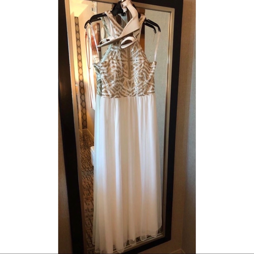 Geometric Sequin A-Line Dress